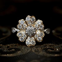Diamant Églantine 花びらK18YG/中心・アームPT　ダイヤモンド