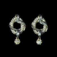 Zoé lune ピアス 月K18YG,ヘビPT  ダイヤモンド