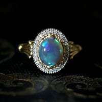 〈Special Collection〉Élisabeth K18YG＋PT オーストラリアブラックオパール