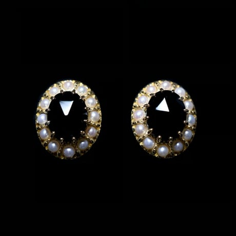 Grand Mélisande earring K18YGブラックオニキス