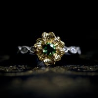 Petit Églantine K18YG＋PT グリーントルマリン