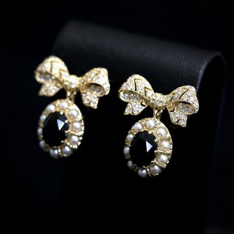 Marie Mélisandeイヤリング K18YG ブラックオニキス