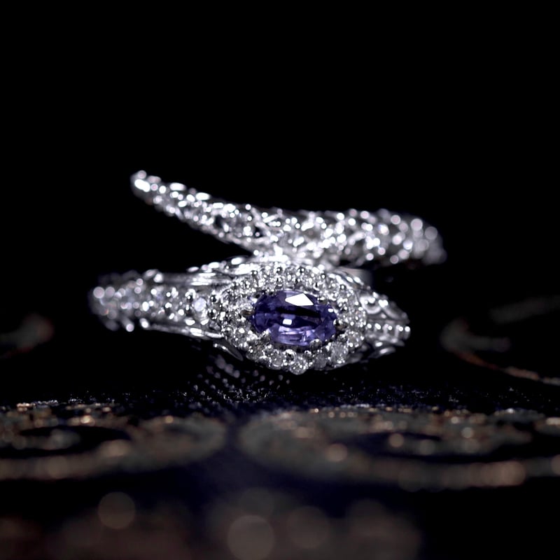 7号 パープルサファイアペアシェイプリング 7号 パープルサファイアペアシェイプリング