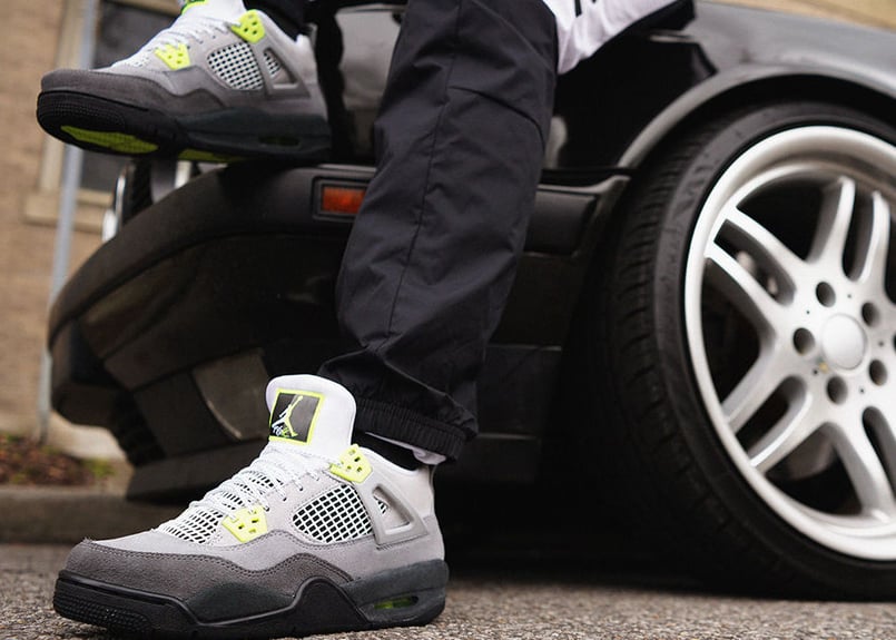 Air jordan 4 retro neon cheap