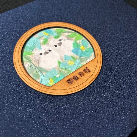 丸窓のある見開き御朱印帳　【ちぎり絵】　24山　高級鳥の子和紙