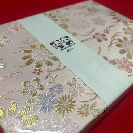 ラスト1冊🩷B5見開き御朱印帳  24山　ピンク和紙　neneバンド付き