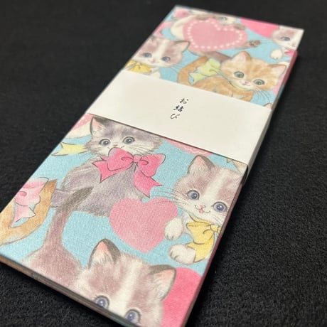 お結び帳　【縦18ｾﾝﾁ横８ｾﾝﾁ】ブルー和紙　24山