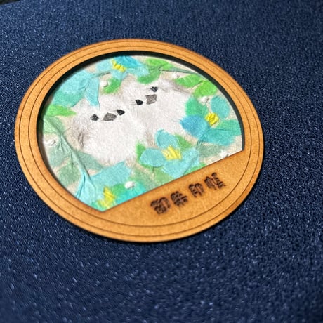 丸窓のある見開き御朱印帳　【ちぎり絵】　24山　高級鳥の子和紙