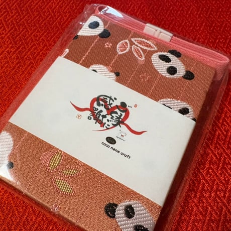 てのひら帖　シャンパン🥂🐼　縦12×横9 センチ　24山　きなり和紙　nene バンド付