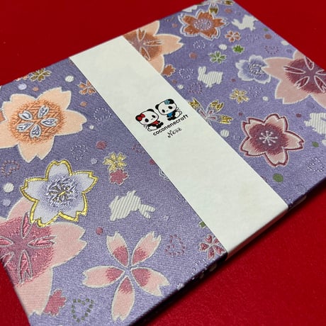 B5見開き御朱印帳  30山　藤色和紙  neneバンド付き