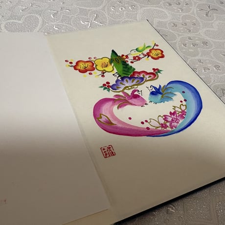 パンダコラボ🐼花文字🌸入の円窓御朱印帳  24山