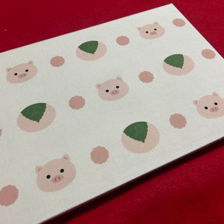 【🔴予約販売🔴】B5見開き御朱印帳 ぶたちゃんとさくらもち🐷🌸  24山　きなり和紙 neneバンド付き