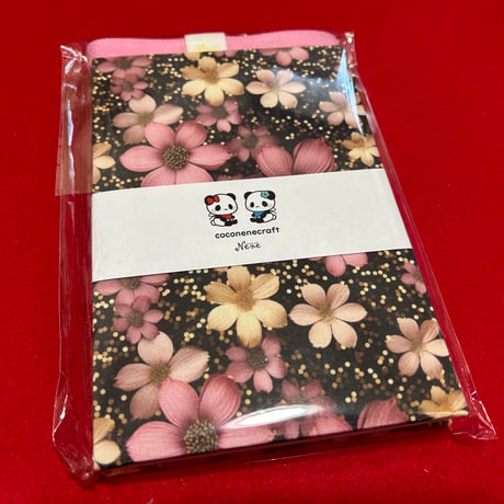 通常御朱印帳　18×12㍉【秋桜】白和紙　バンド付き