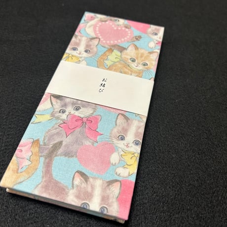 お結び帳　【縦18ｾﾝﾁ横８ｾﾝﾁ】ブルー和紙　24山