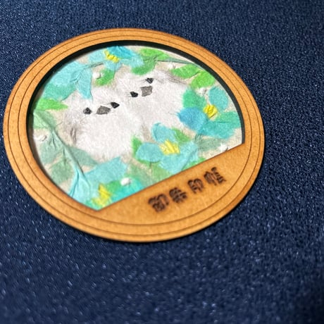 丸窓のある見開き御朱印帳　【ちぎり絵】　24山　高級鳥の子和紙