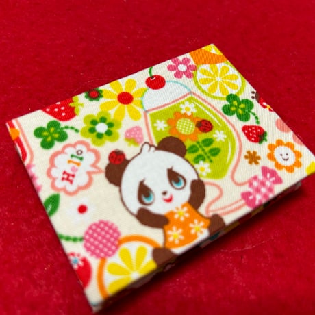 ミニ御朱印帳　白🩵🐼　縦6×横8㌢　　24 山  バンド付