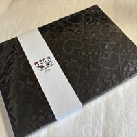キラキラハートシリーズブラック B5見開き御朱印帳  24山   きなり和紙  バンド付き