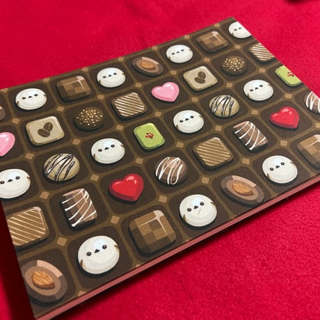 シマエナガチョコレート　B5見開き御朱印帳   24山　きなり和紙　 バンド付き