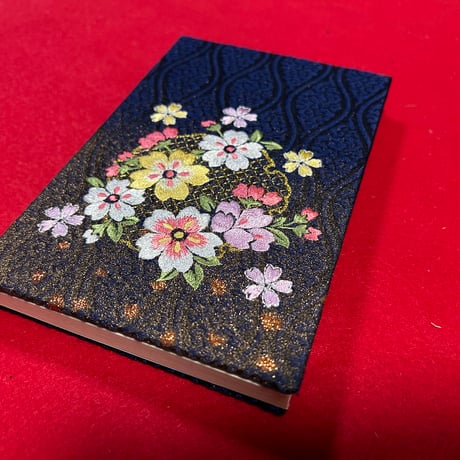 🔵予約　刺繍生地　通常御朱印帳　18×12㍉　きなり　和紙　24山　バンド付