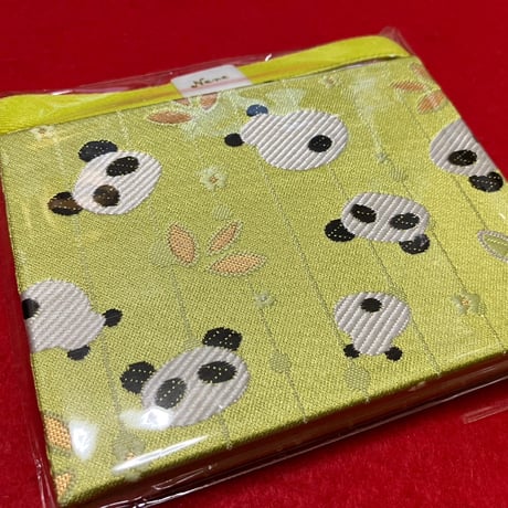 ハーフ御朱印帳 【縦9×横12㌢】 小紋麻ミント和紙　 2 4 山     バンド付き
