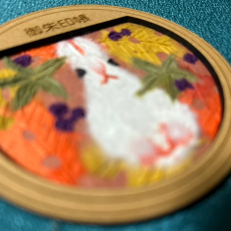 丸窓のある見開き御朱印帳　【ちぎり絵】　24山　高級鳥の子和紙み