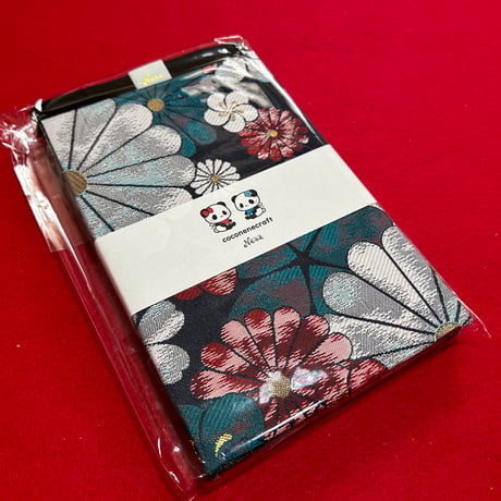 菊柄和紙　4色レインボー🌈の御朱印帳　32山（白菊、黄菊、桃菊、紫菊）バンド付き