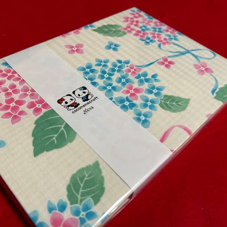 コットン生地のB5見開き御朱印帳  きなり和紙　24山　neneバンド付き