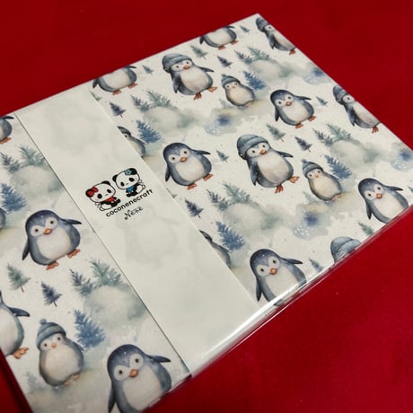コットン生地のB5見開き御朱印帳  きなり和紙　24山　neneバンド付き