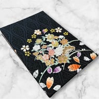 🔵予約　刺繍生地　通常御朱印帳　18×12㍉　きなり 和紙　24山　バンド付