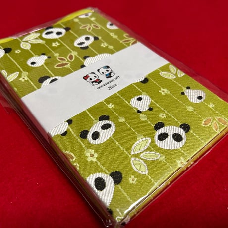 通常御朱印帳　18×12㍉　メロンパンなちゃん🍈🐼　　きなり和紙　24山　バンド付き