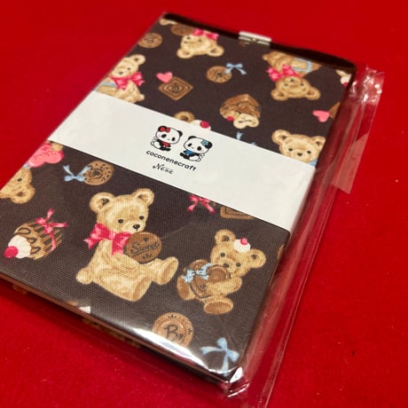 通常御朱印帳　テディベア🧸　18× 12㍉  白和紙　バンド付き