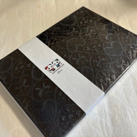 キラキラハートシリーズブラック B5見開き御朱印帳  24山   きなり和紙  バンド付き