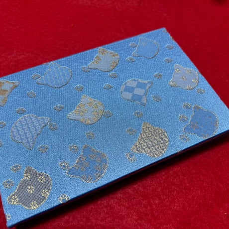よこっちょう【縦12×横18㌢】水色和紙　24山　バンド付き