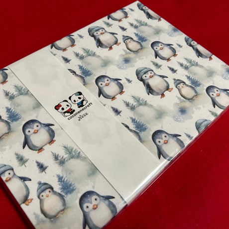 コットン生地のB5見開き御朱印帳  きなり和紙　24山　neneバンド付き