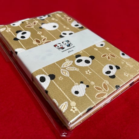 通常御朱印帳　18×12㍉　金パンちゃん🐼　きなり和紙　24山　バンド付き