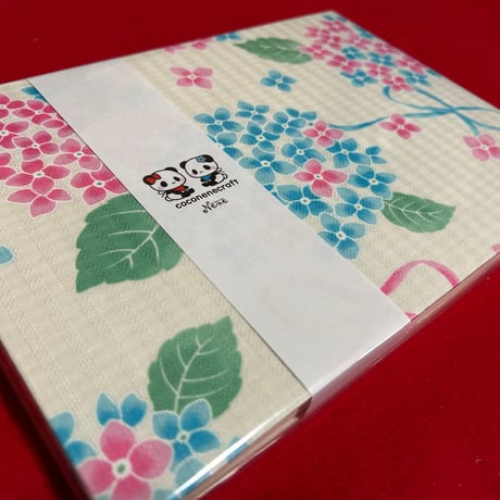 コットン生地のB5見開き御朱印帳  きなり和紙　24山　neneバンド付き