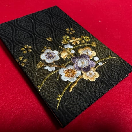 🔵予約　刺繍生地　通常御朱印帳　18×12㍉　きなり和紙　24山　バンド付