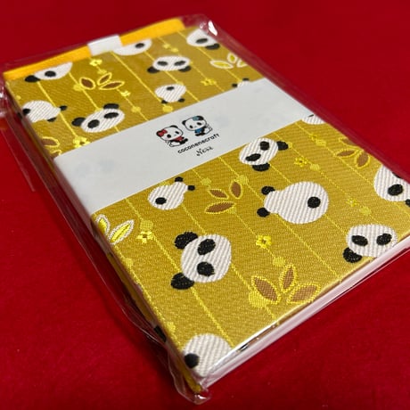 通常御朱印帳　18×12㍉　きいぱん🐼💛　きなり和紙　24山　バンド付き