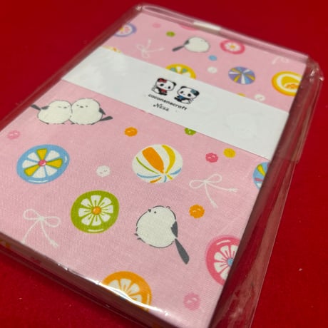 通常御朱印帳　シマエナガちゃん　18× 12㍉ ピンク和紙　バンド付き