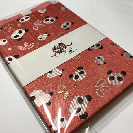A5サイズの御朱印帳　24山　しゃけぱん🐼　バンド付き　きなり和紙