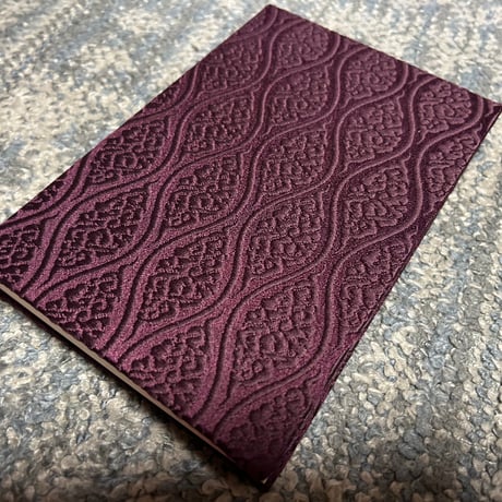 🔵予約　刺繍生地　通常御朱印帳　18×12㍉　きなり和紙　24山　バンド付