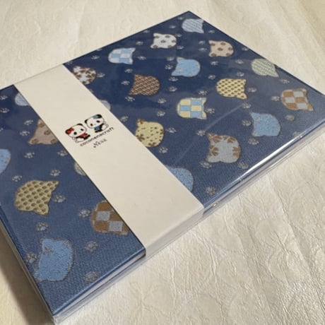 【即日発送】ねこちゃんシルエット🩶ブルーねこちゃん　B5見開き御朱印帳   白和紙　24 山　neneバンド付き