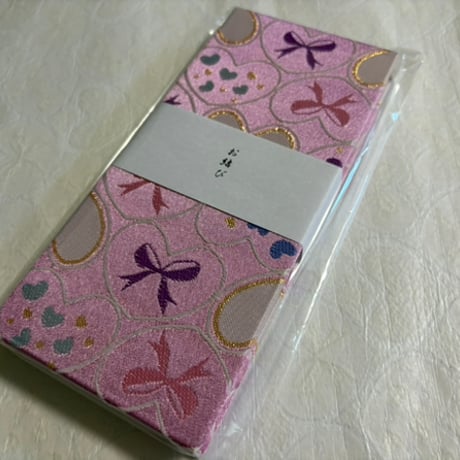お結び帳　縦18×横8センチ　24山   ピンク和紙
