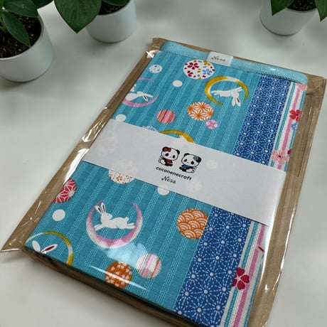 🔵青海波の御朱印帳　通常（18×12㌢）サイズ　24山　バンド付き