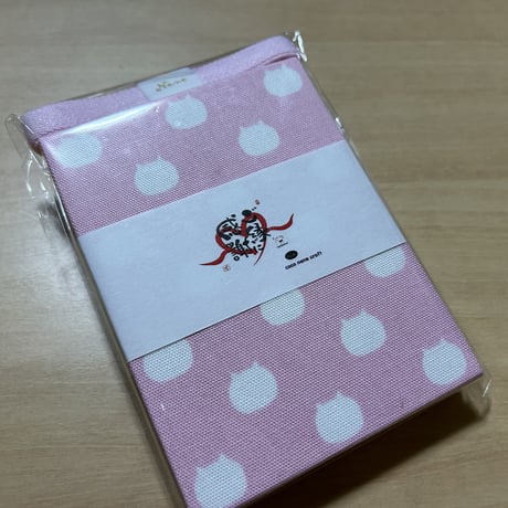 てのひら帳　ねこたま🐈⭕️ 【縦12×横9ｾﾝﾁ】　きなり和紙　24山　バンド付き