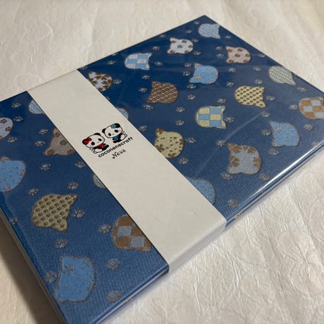 【即日発送】ねこちゃんシルエット🩶ブルーねこちゃん　B5見開き御朱印帳   白和紙　24 山　neneバンド付き