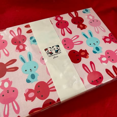 B5見開き御朱印帳　うさぴょん🐰🩷　ピンク和紙     24 山　バンド付き