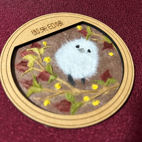 丸窓のある見開き御朱印帳　【ちぎり絵】　24山　高級鳥の子和紙