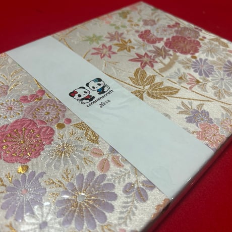 B5見開き御朱印帳  24山　ピンク和紙　nene バンド付き