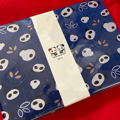 B5見開き御朱印帳　ロイヤル🐼　きなり和紙       24 山　バンド付き